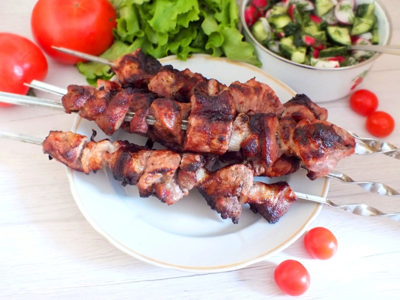 Шашлычки из куриных сердечек