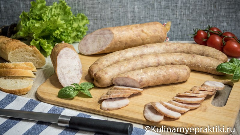 Домашняя колбаса с картошкой