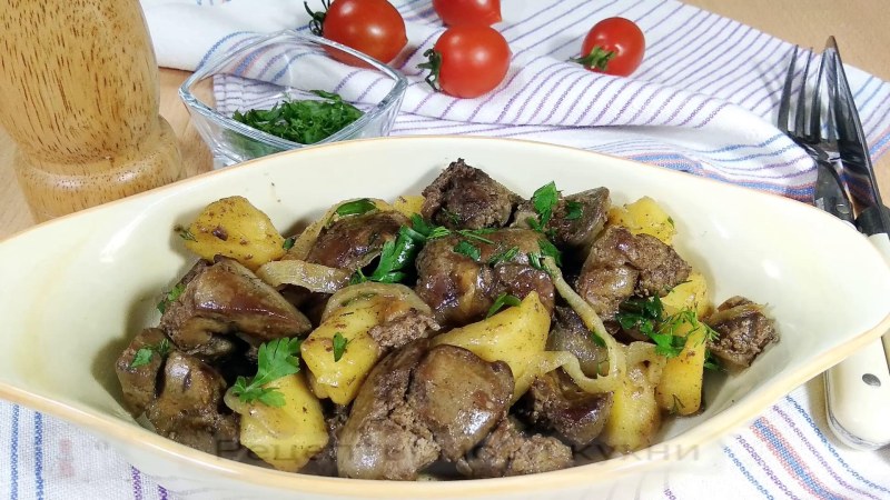 Печень с яблоками в банке