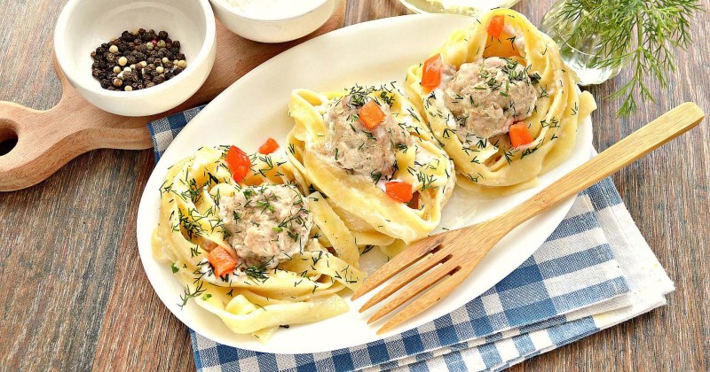 Макароны гнездышки