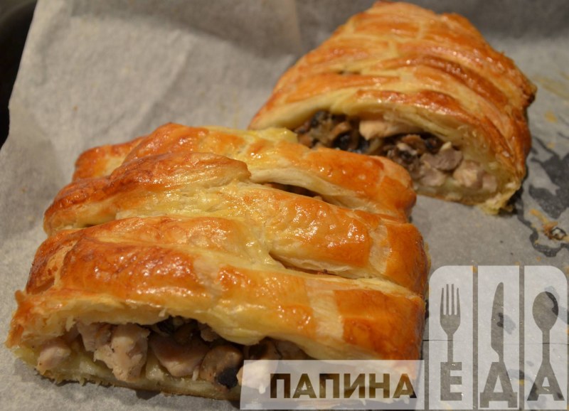 Слойки с курицей и сыром