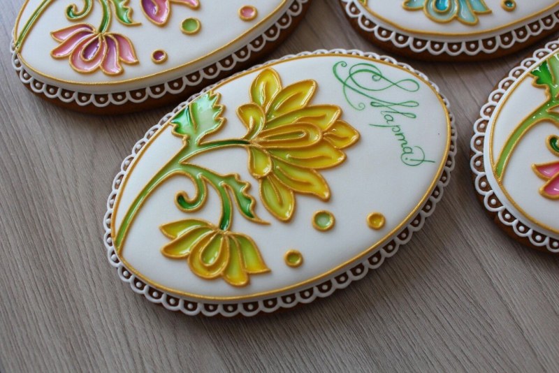 Пряник витраж цветы