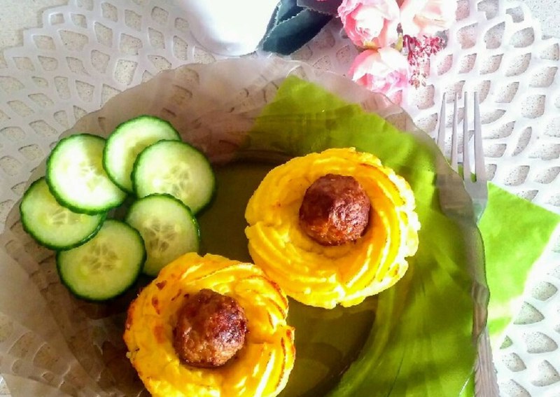Маффины из спагетти
