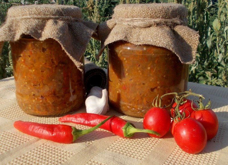 Баклажаны с болгарским перцем и чесноком