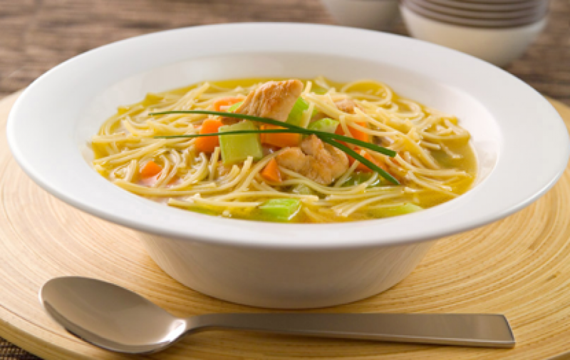 Куриная лапша с желудочками