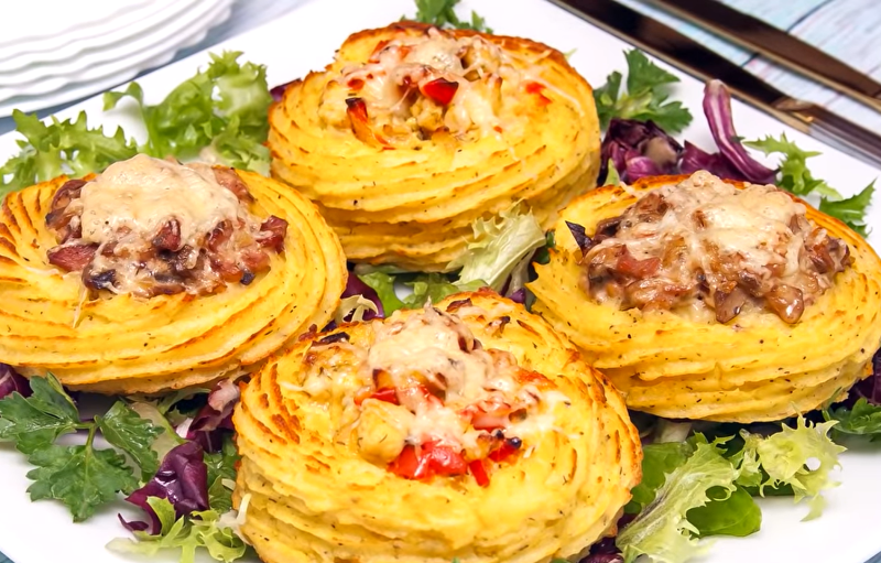 Фаршированыеовощами грибочки
