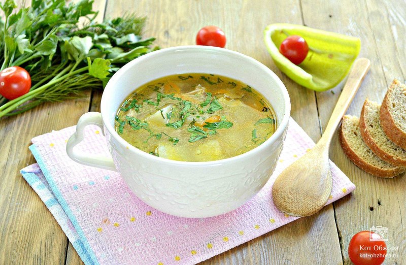 Суп с макаронами и курицей