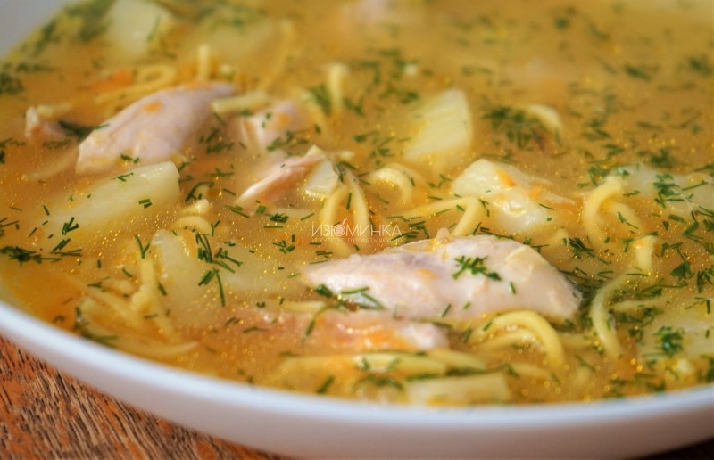 Суп лапша с клецками