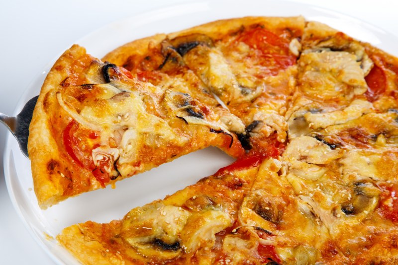 Пицца с курицей и грибами