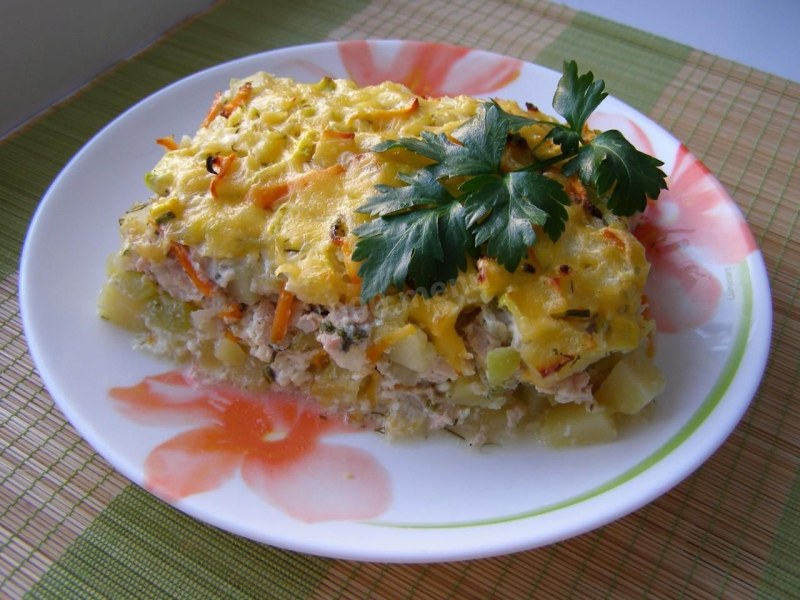 Картофельно кабачковая запеканка