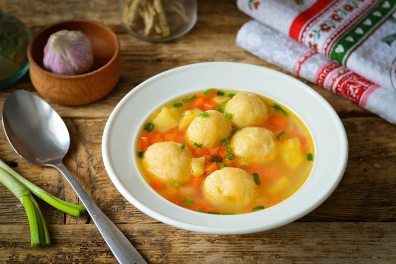 Сливные галушки с картошкой