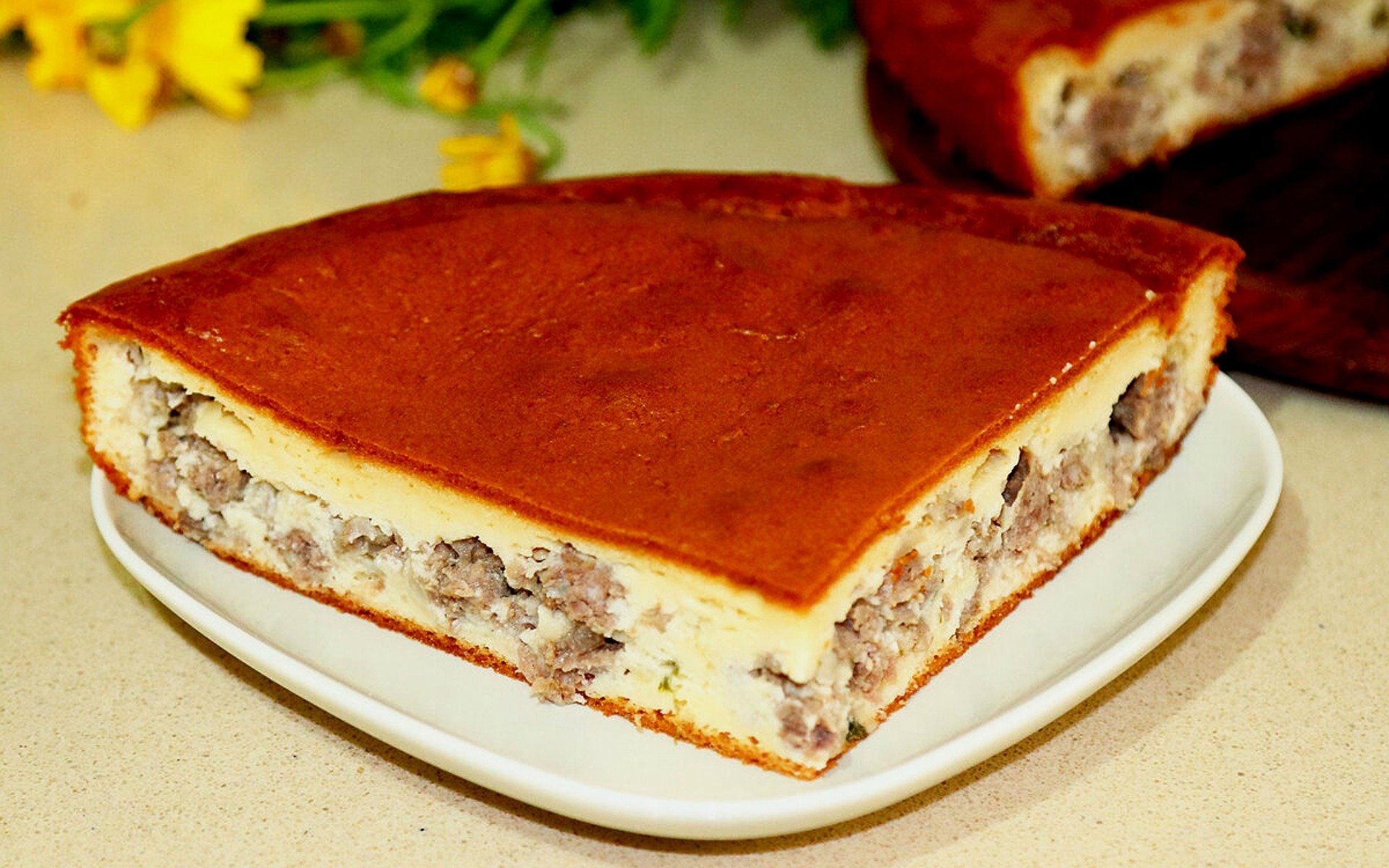 Картофельный пирог с фаршем в духовке рецепт с фото пошаговый