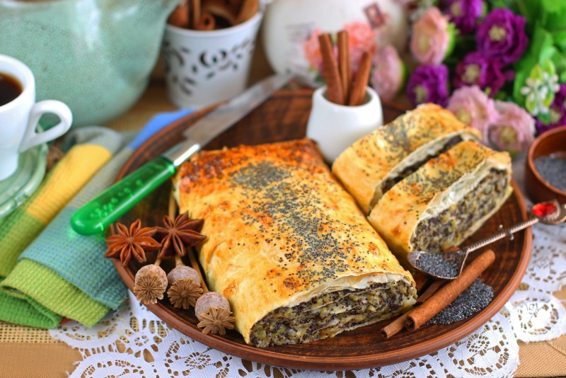 Маковый рулет из лаваша с творогом рецепт