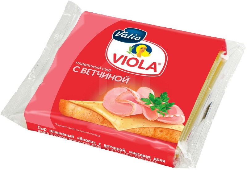 Сыр плавленый Виола с ветчиной в ломтиках 140г.