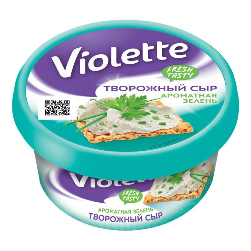 Сыр творожный с зеленью Violette карат 140г