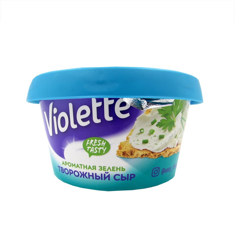 Сыр творожный с зеленью Violette карат 140г