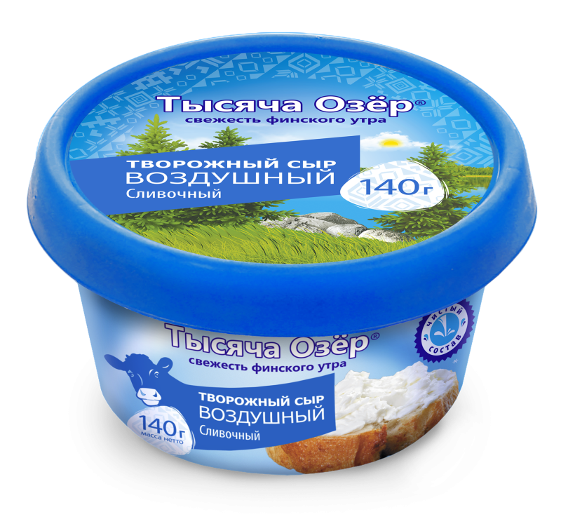 Сыр тысяча озер сливочный 60% 140г