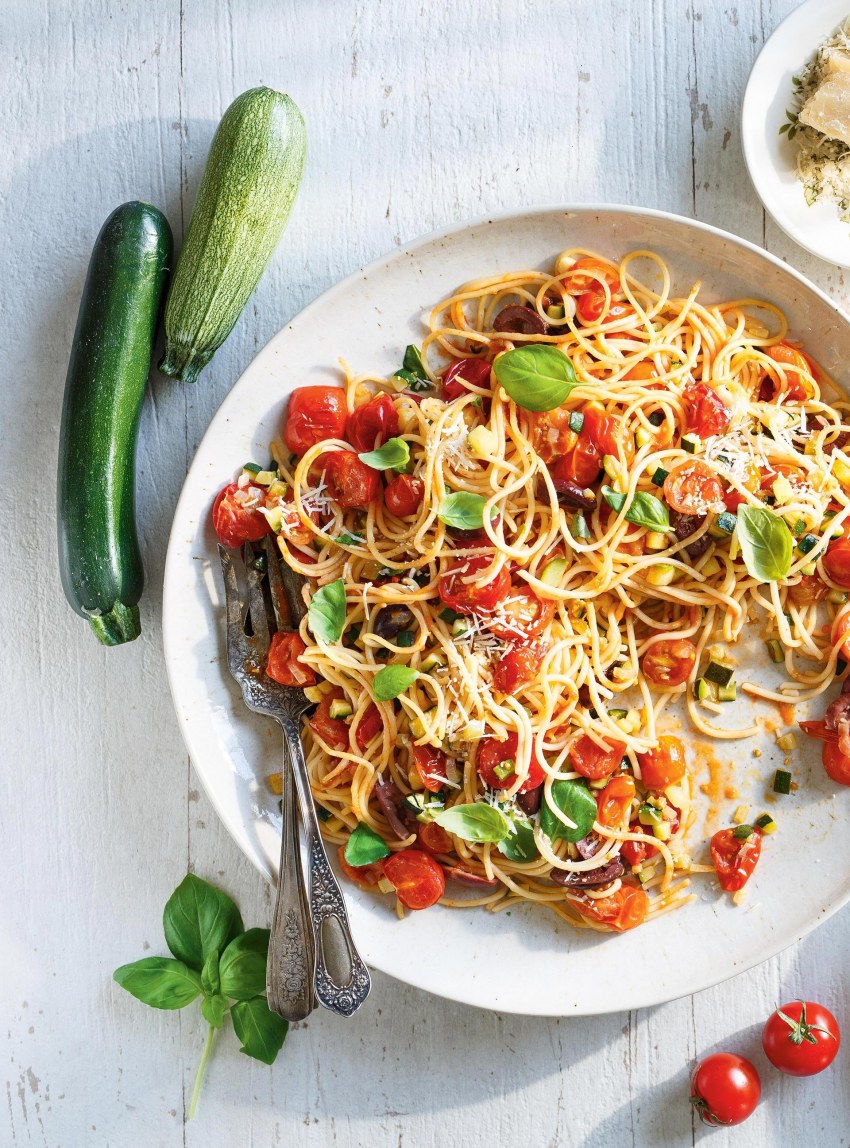 Макароны с овощами