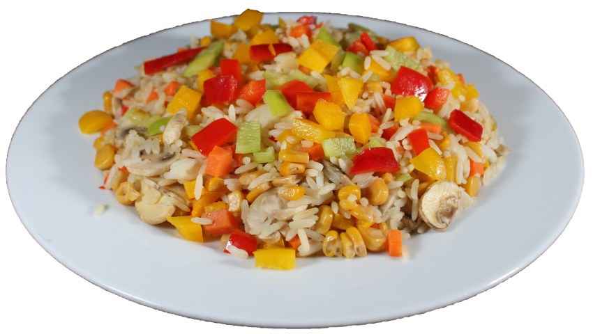 Рис с грибами и кукурузой