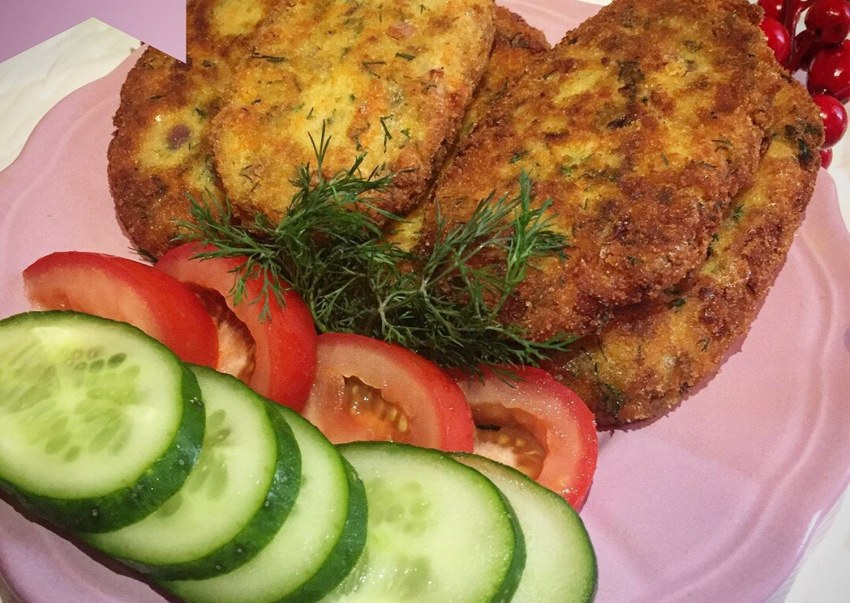 Рыбные котлеты с овощами