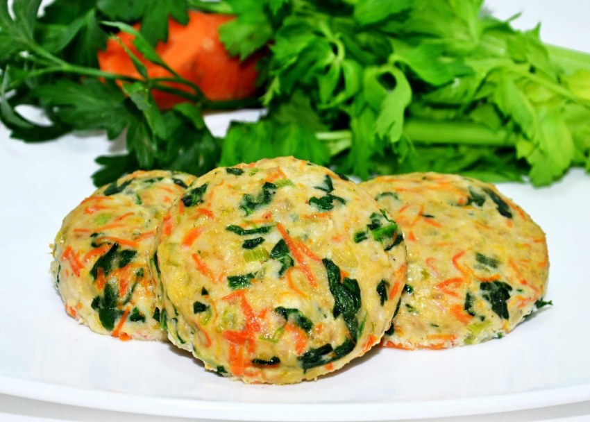 Куриные котлеты с овощами
