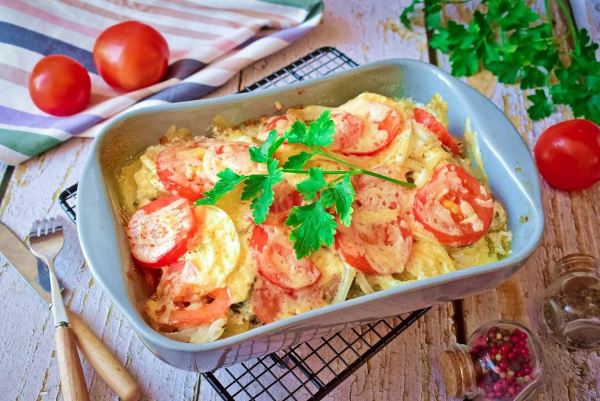Семга с грибным соусом