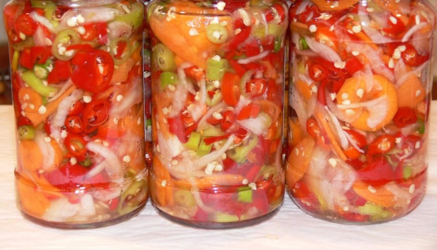 Закуска овощная с рисом на зиму