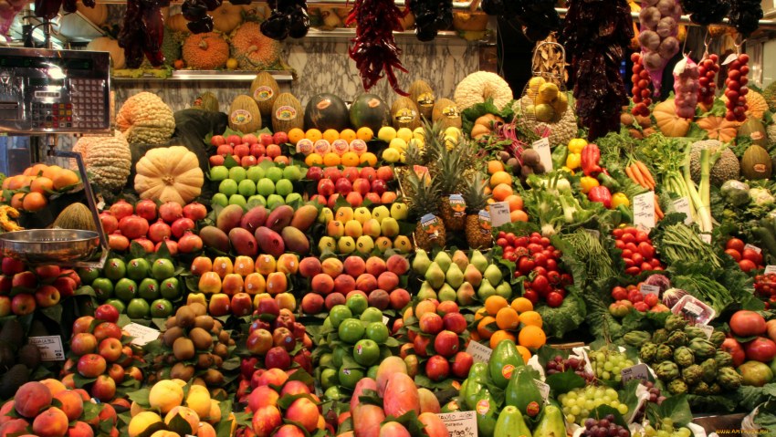 Прилавок с продуктами