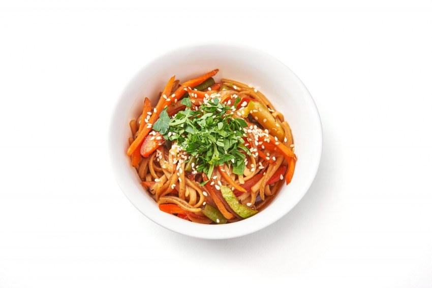 Wok Udon с огнем