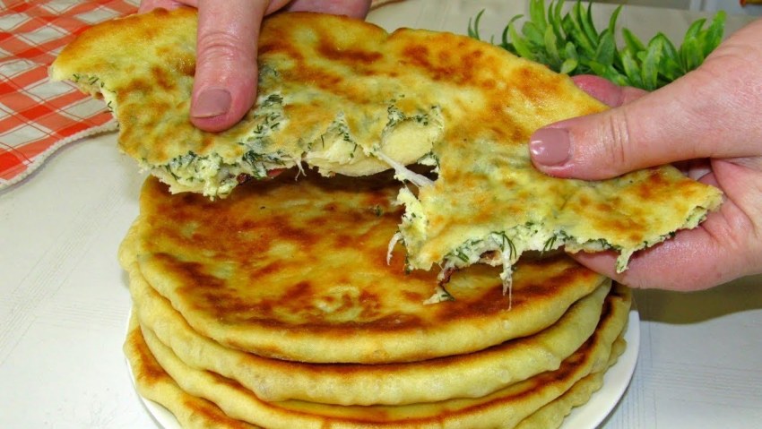 Лепешка с ветчиной и сыром
