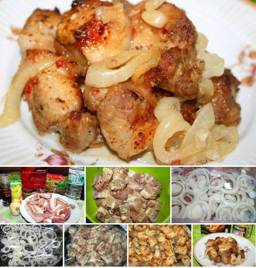 Шашлык на луковой подушке