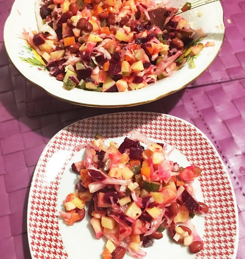 Винегрет с фасолью и квашеной капустой
