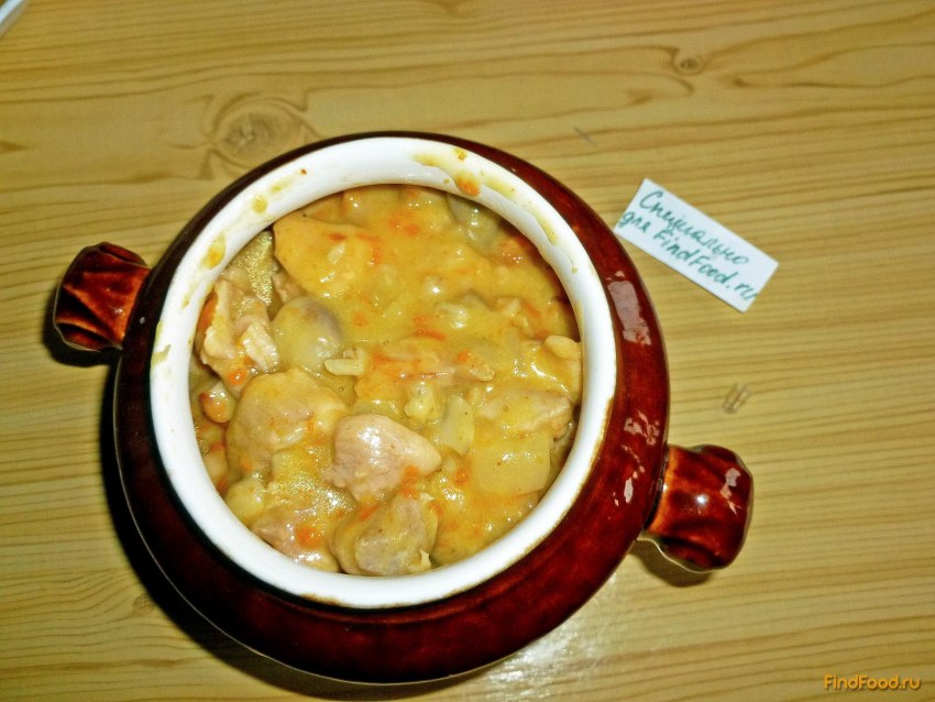 Каша перловая в горшочке в духовке с мясом