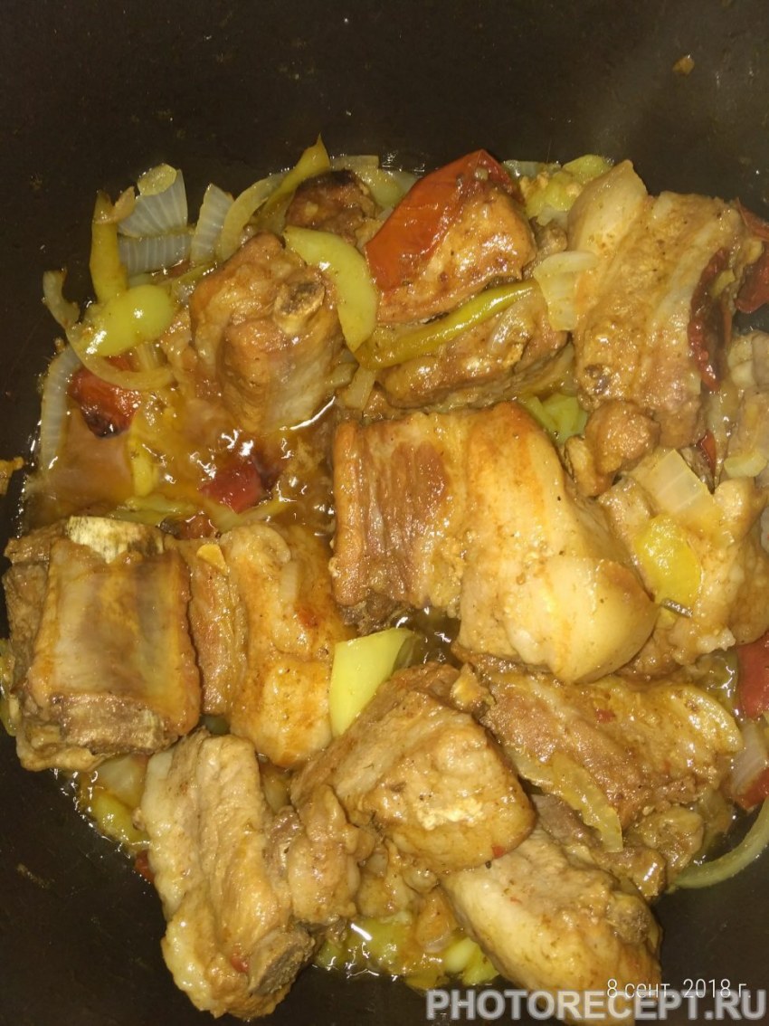 Тушёные рёбрышки с картошкой