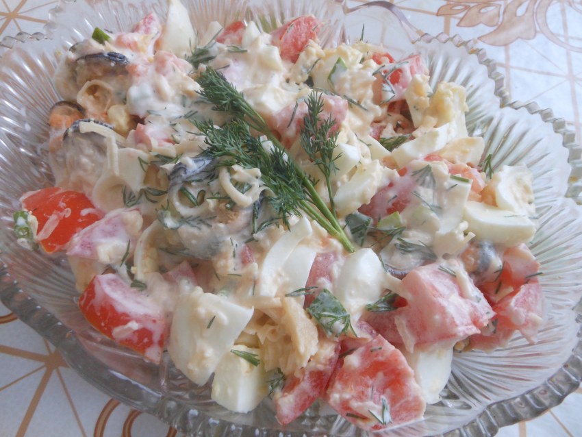 Салат из мидий в рассоле