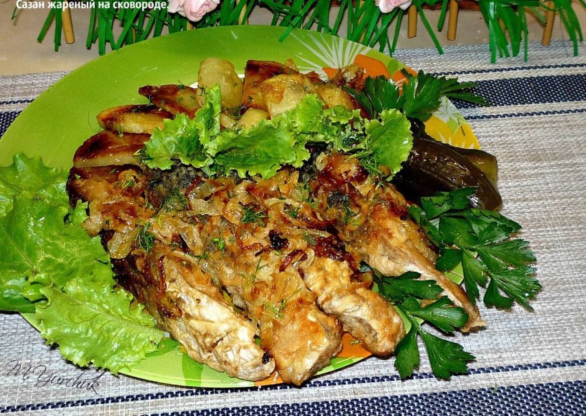 Жареная рыба сазан Карп