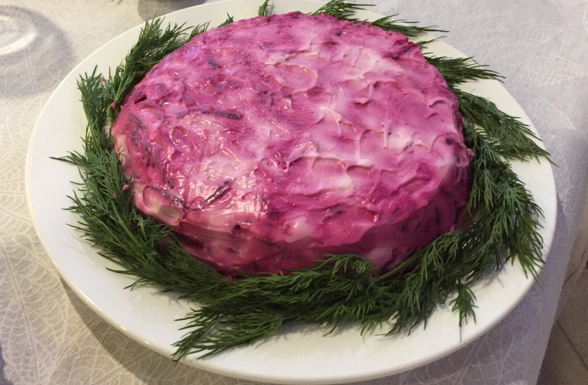 Заливная селедка под шубой
