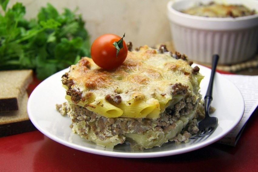 Картофельная запеканка с куриным фаршем