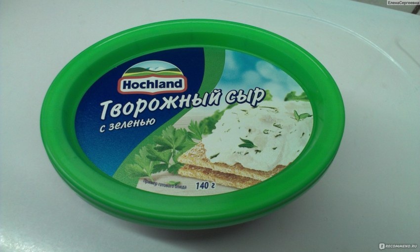 Сыр творожный Hochland с зеленью, 140 г