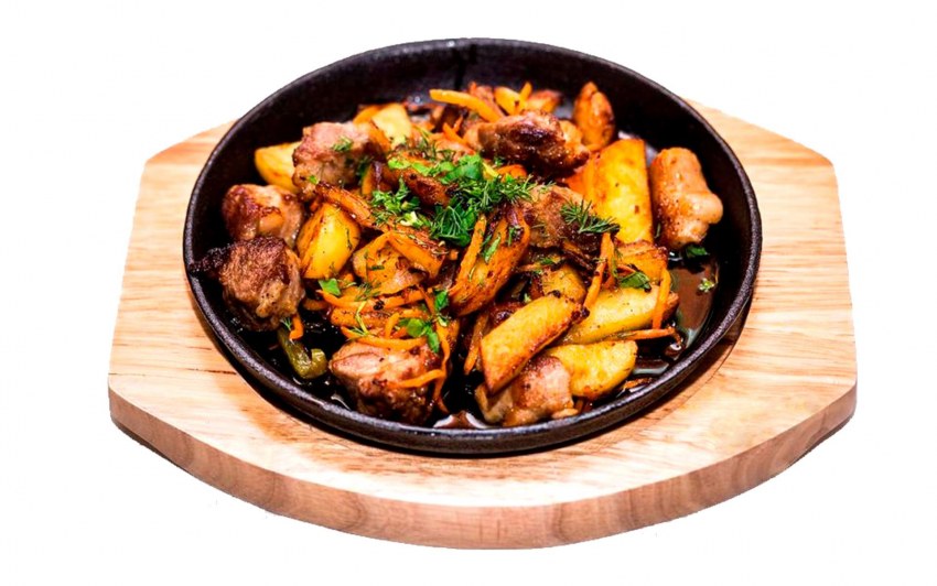 Картофель жареный с грибами