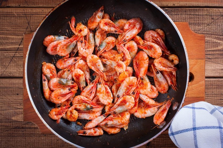 Морепродукты с овощами