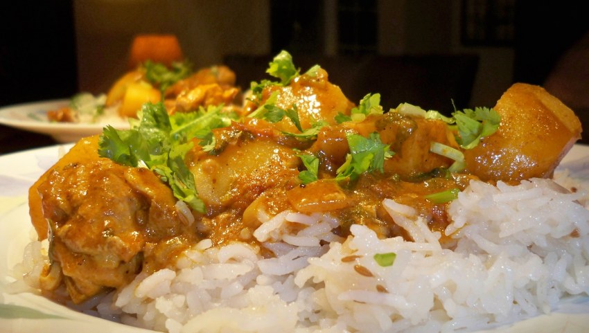 Курочка карри с рисом