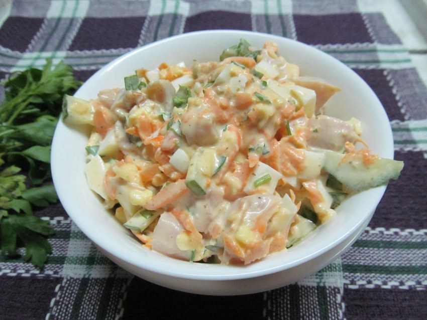 Салат с копчёной купицей