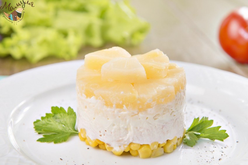 Салат Парижель с копченой курицей