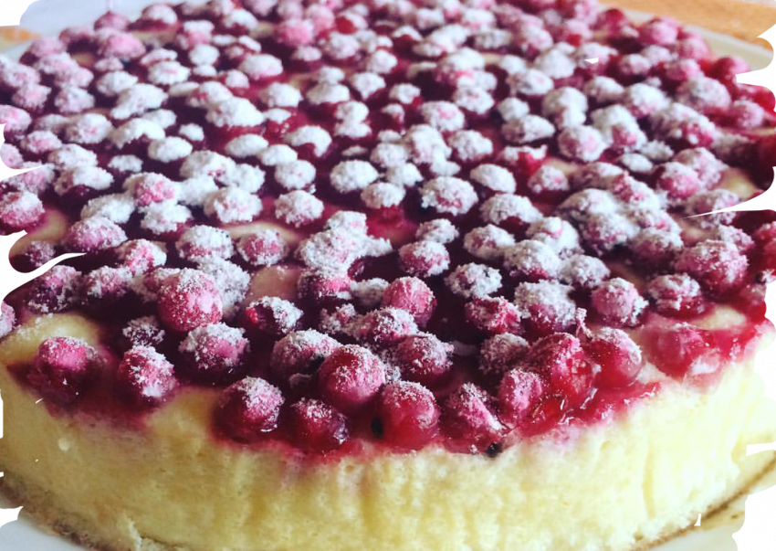 Пирог из красной смородины открытый
