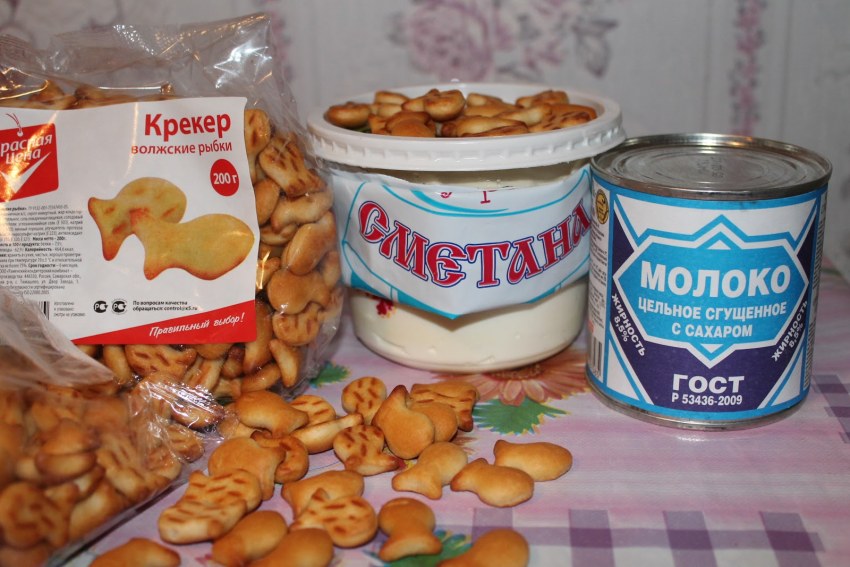 Торт из печенья крекер рыбки