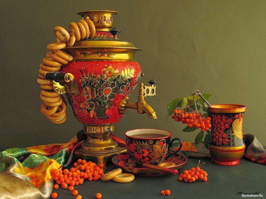 Русский самовар с баранками