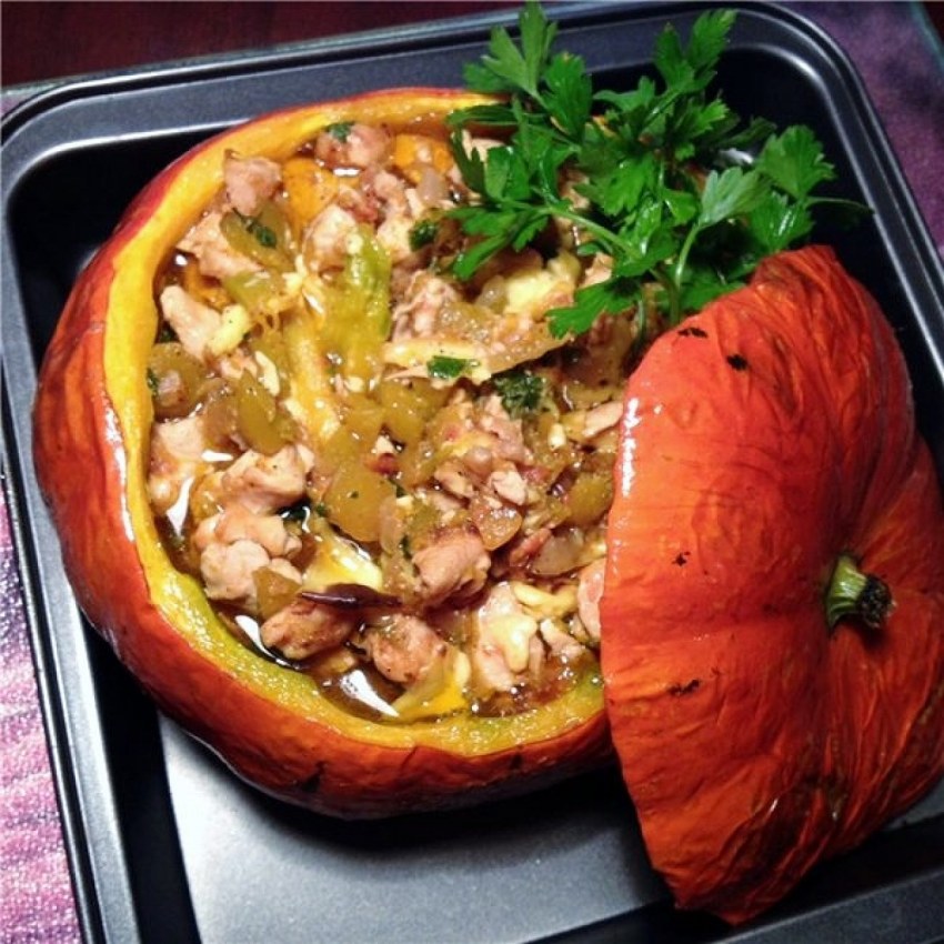 Тыква фаршированная мясом