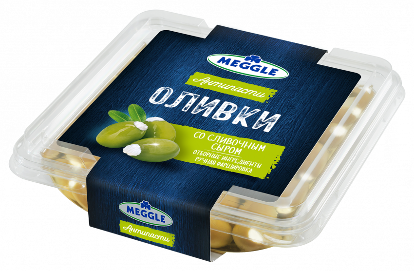 Оливки со сливочным сыром 210 г Meggle