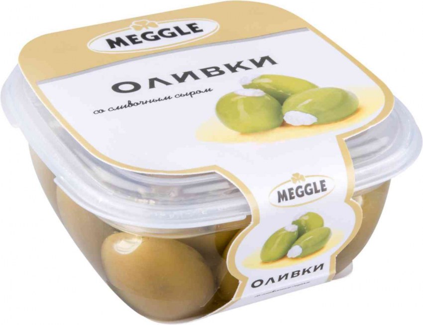 Оливки со сливочным сыром 210 г Meggle